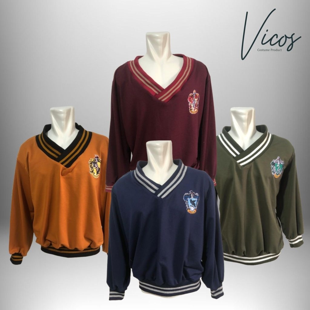 Cinereplicas Harry Potter Hogwarts Sweater - Official Licensed Gryffindor Slytherin Ravenclaw Hufflepuff