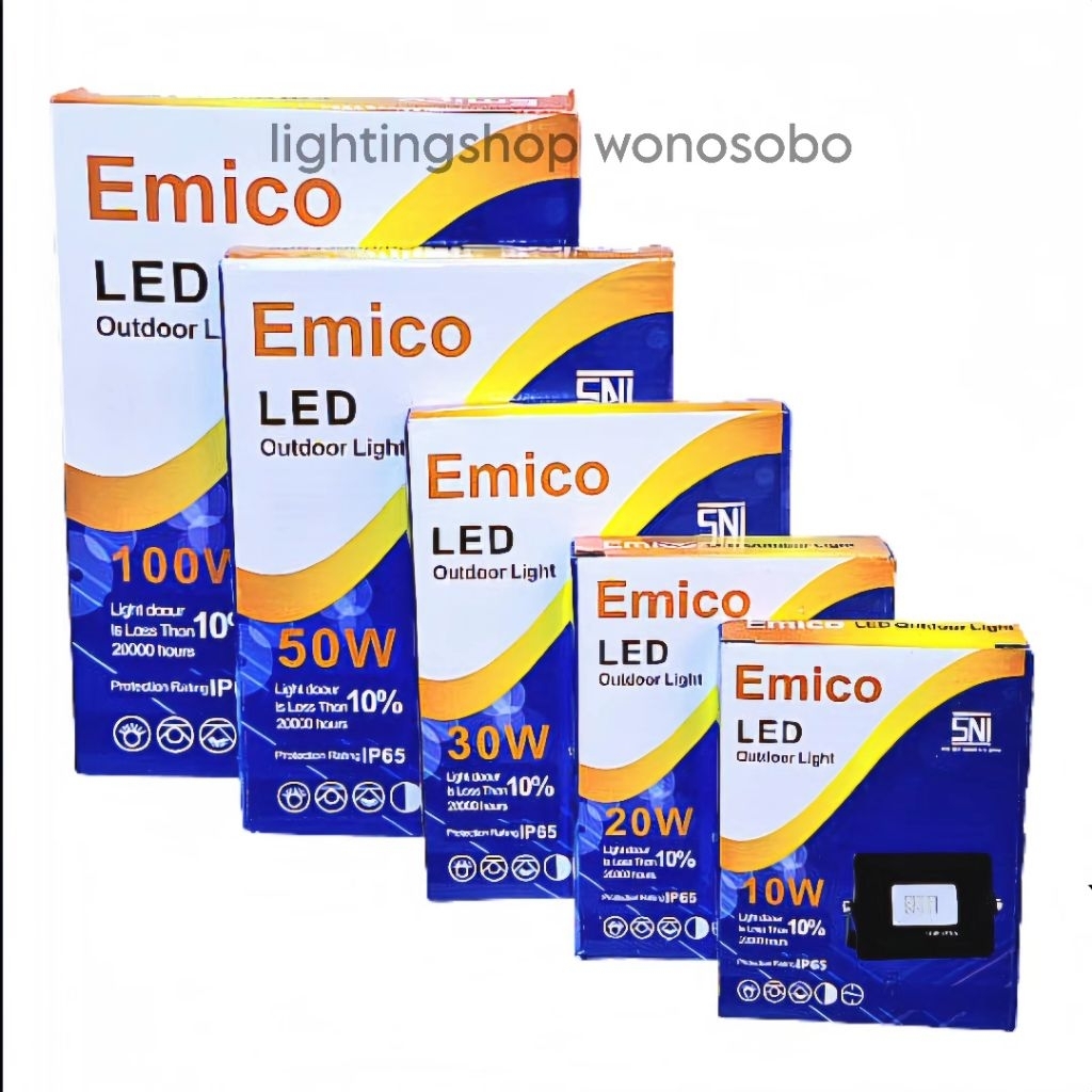 Jual EMICO LAMPU SOROT LED FLOODLIGHT 10W 20W 30W 50W 100W | Shopee ...