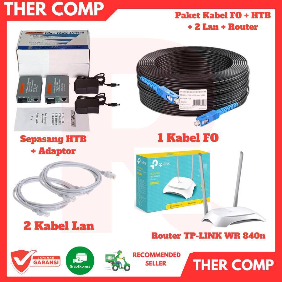 Jual Paket Kabel Fiber Optic FO 75 Meter 1 Core SC HTB 3100 + LAN ...