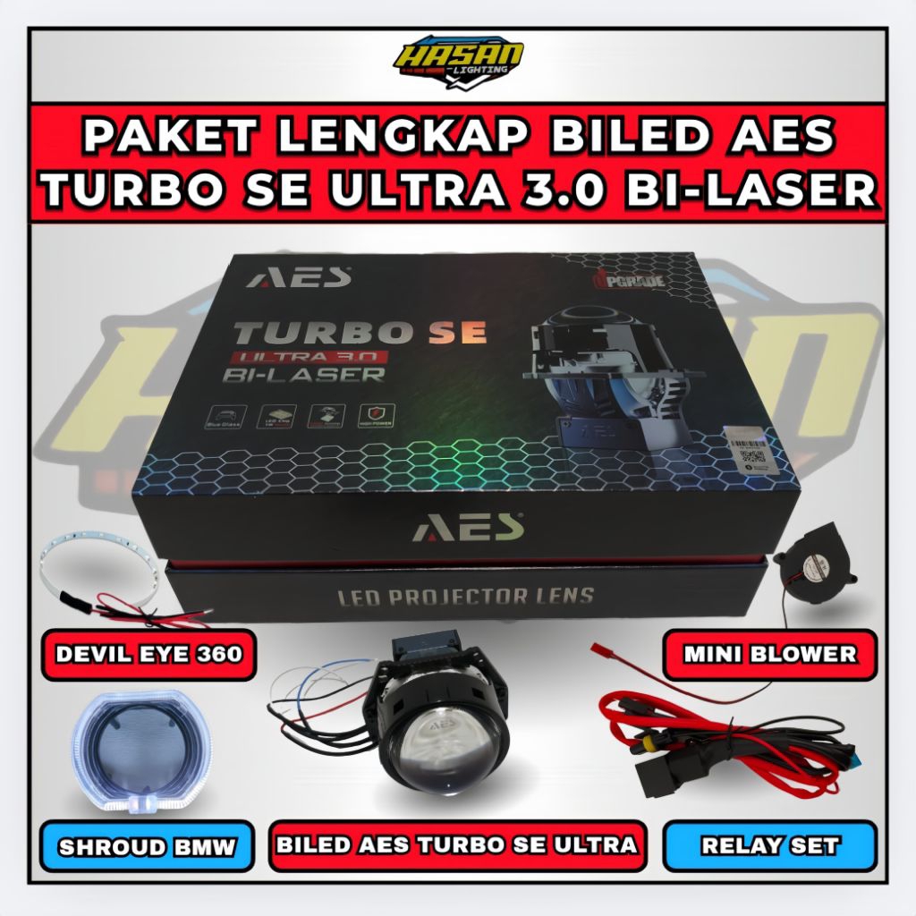 Jual Bi-Laser TURBO SE ULTRA 3 INCH.PAKET LENGKAP BILED AES TURBO SE ...