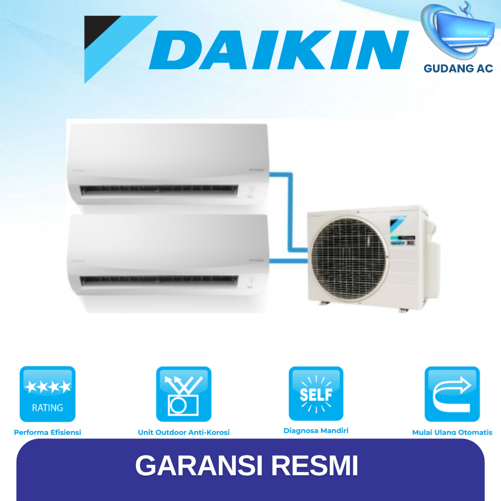 Jual AC Daikin Multi S 2MKC20RVM (1/2 PK + 1/2 PK) Multi Split R32 ...