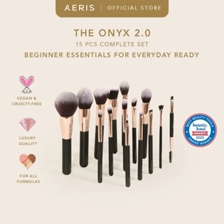 Aeris BeautΓ© The Onyx 2.0 Brush Set - 15 pcs Complete Set | Brush Make Up Set Kuas Rias Lembut Premium 1 Set Lengkap Terjangkau Bagus untuk Pemula Multifungsi untuk Wajah dan Eyeshadow
