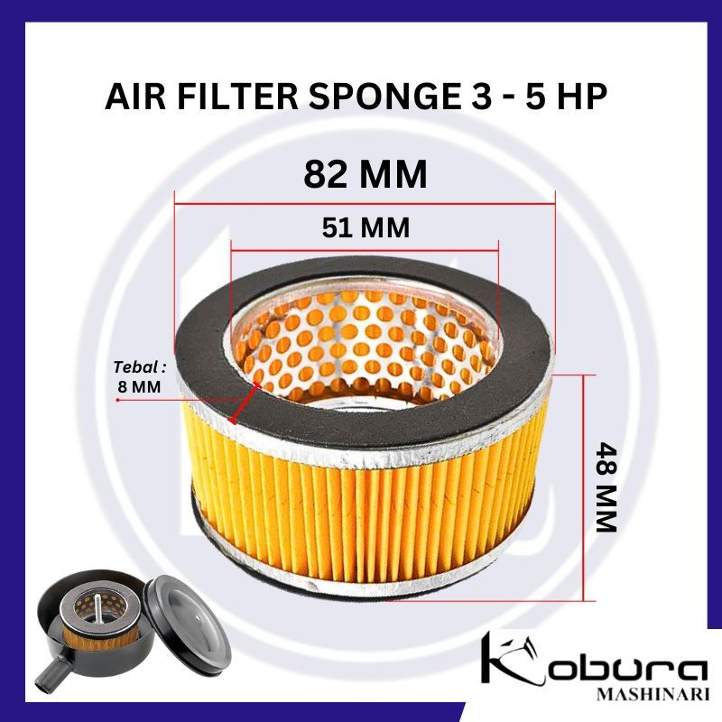 Jual Air Filter Sponge 3 - 5 HP Kompresor Angin Saringan Udara Elemen ...