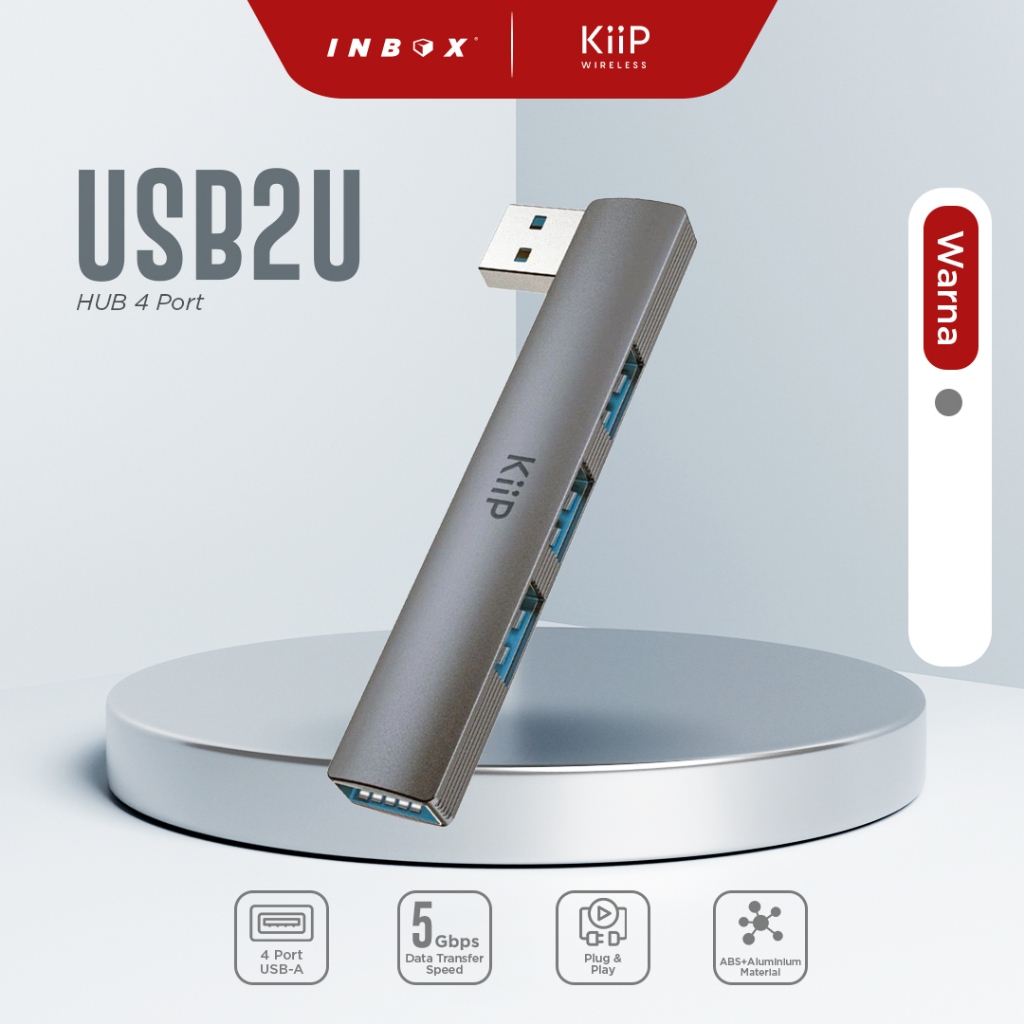 Jual KiiP USB Hub 4 Port 5Gbps 3.0 Ultra Slim Built In Transfer Data ...