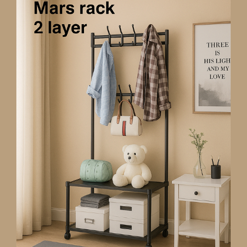 Jual Mars Rack 2 Layer Rak Gantungan Baju Modern Multifungsi Cocok ...