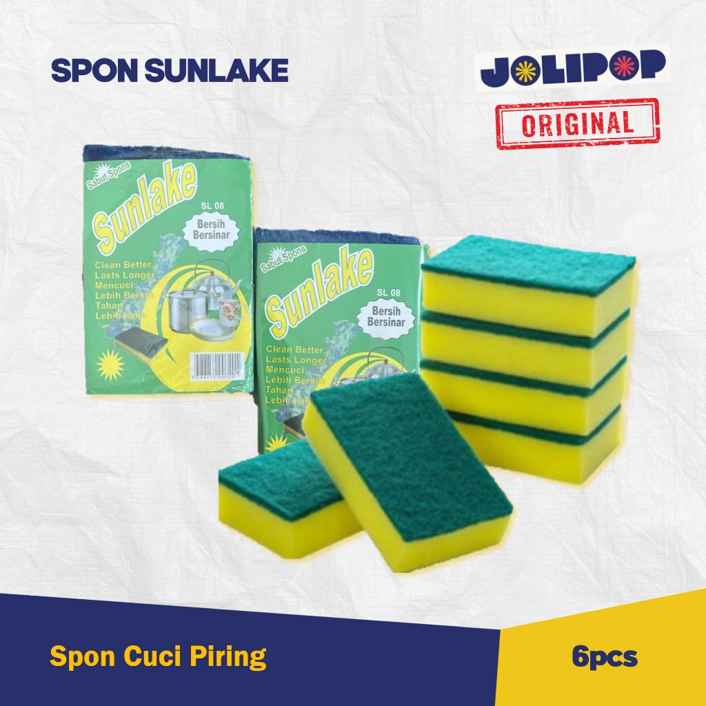 Jual Spons Cuci Piring 1 Pack isi 6pcs | Spon Kotak | Spon Cuci Piring ...
