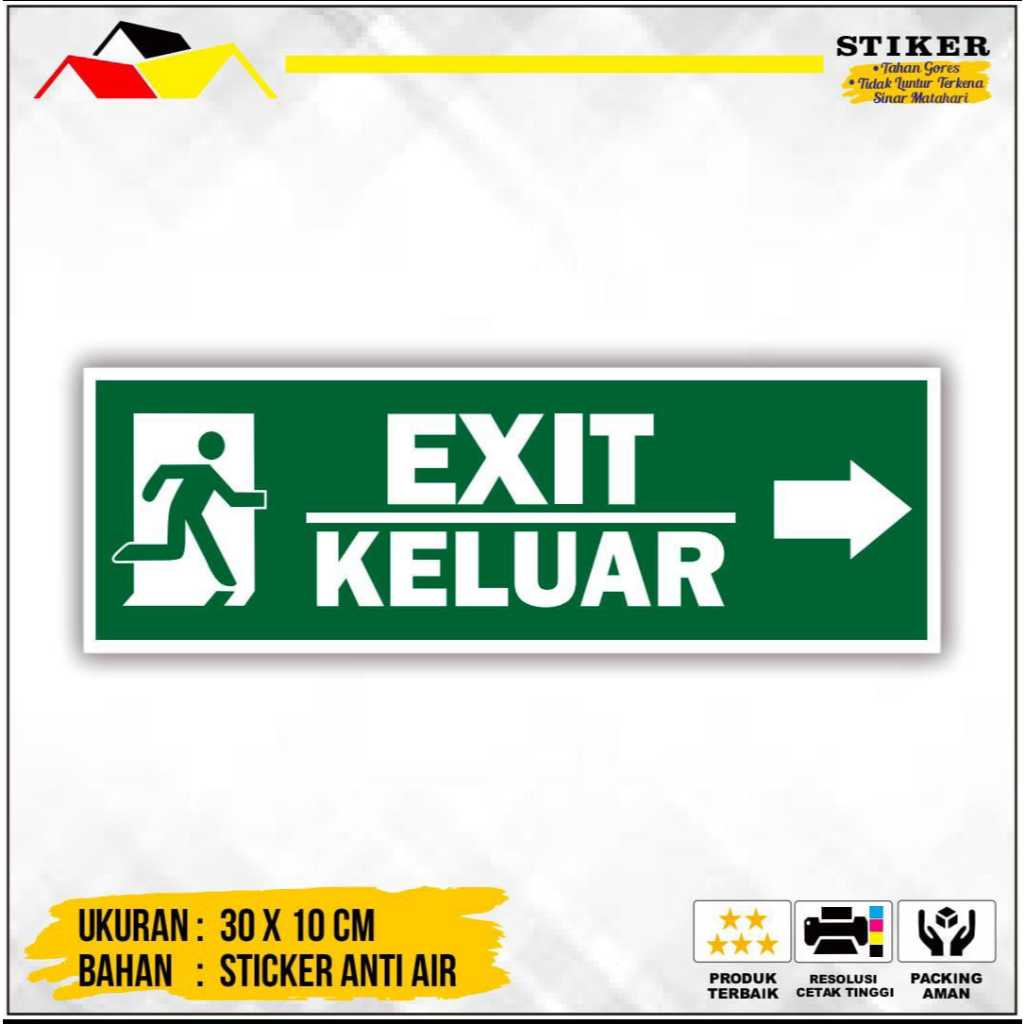Jual SIGN / RAMBU STIKER JALUR EVAKUASI EXIT KANAN | Shopee Indonesia