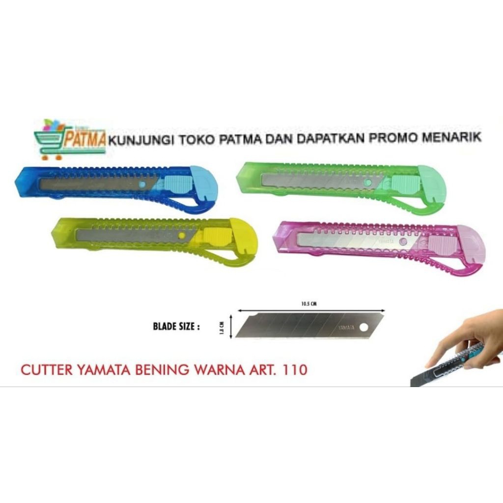 Jual Pisau cutter bening transparan renteng merk yamata isi12pcs ...