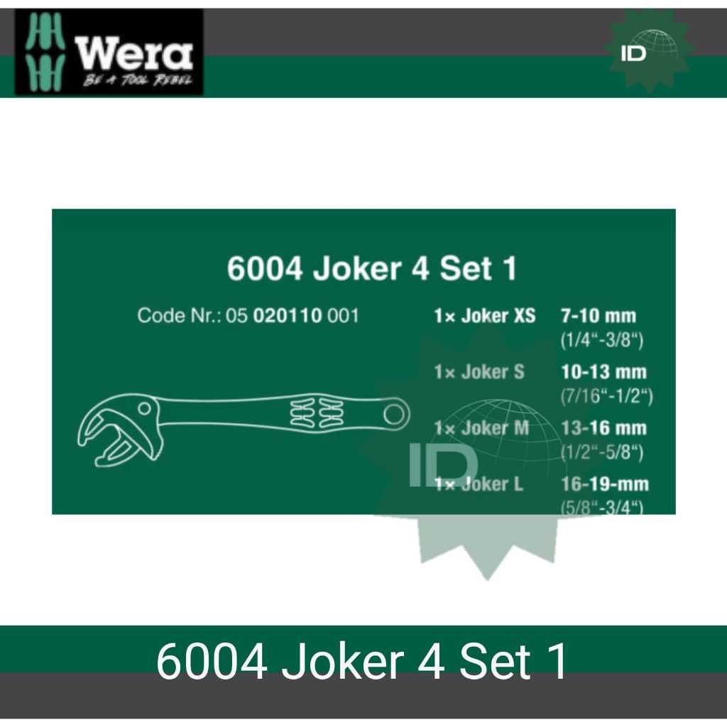 Wera 6004 Joker 4 Conjunto 1 Conjunto de Chaves In - 05020110001