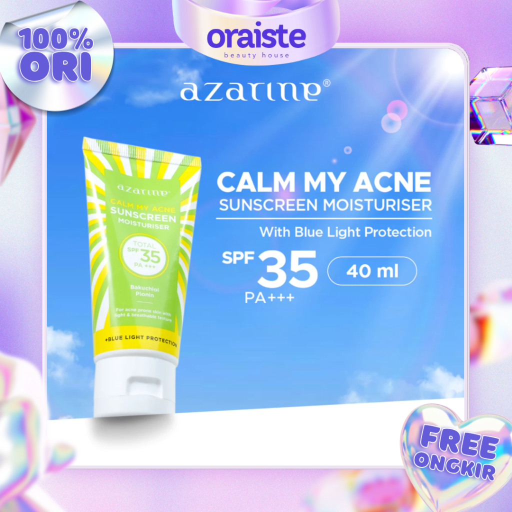 Jual Azarine Calm My Acne Sunscreen Moisturiser SPF35 PA+++ | 40ml ...