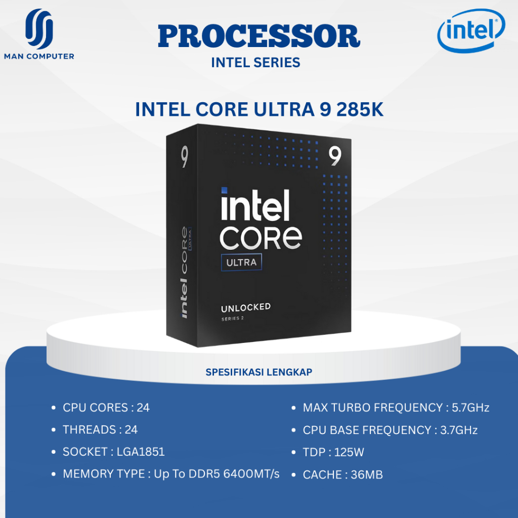 Jual Processor Intel Core Ultra 9 285K LGA1851 3.7GHz Up To 5.7GHz ...