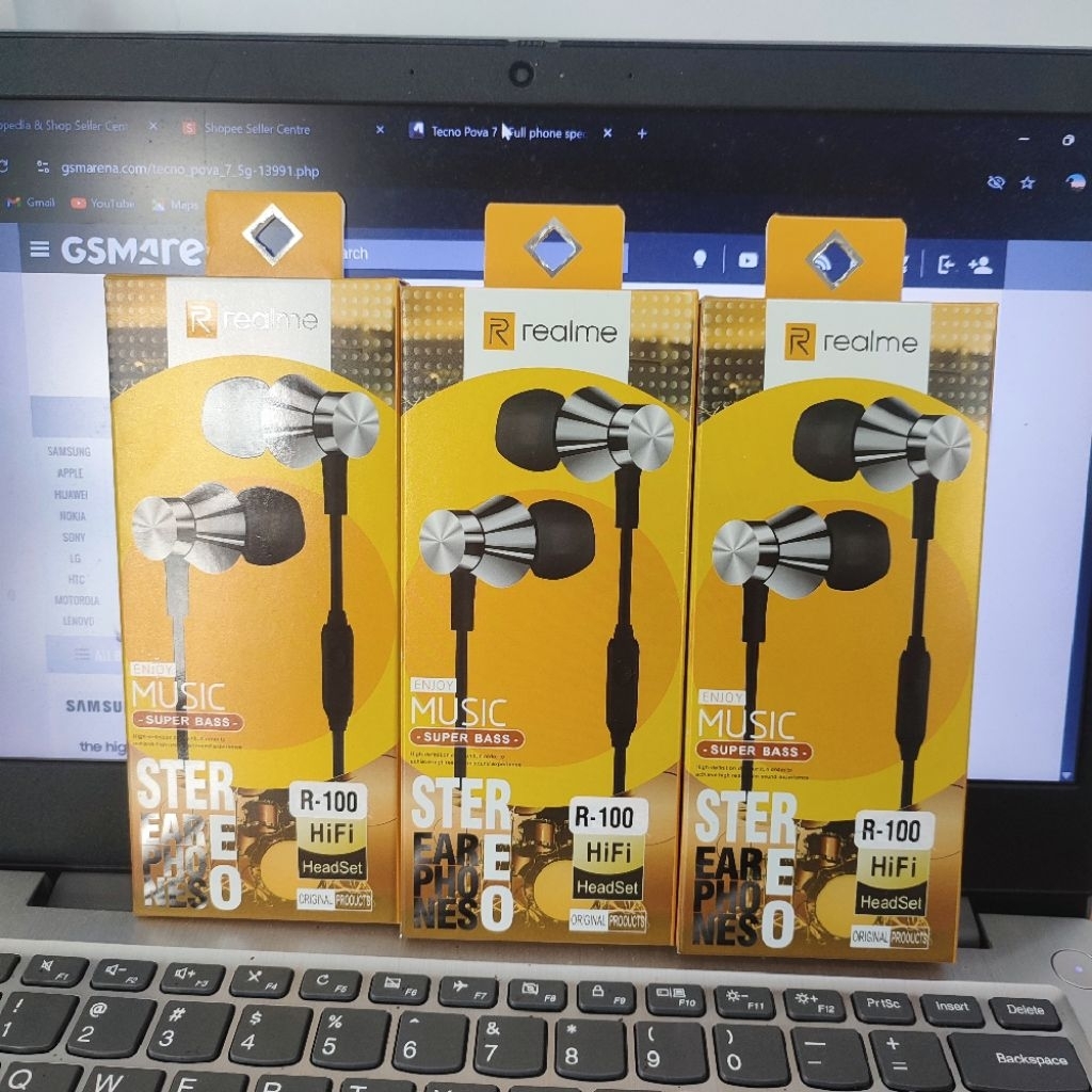 Jual HEADSET EARPHONE REALME R100 EXTRA BASS | Shopee Indonesia