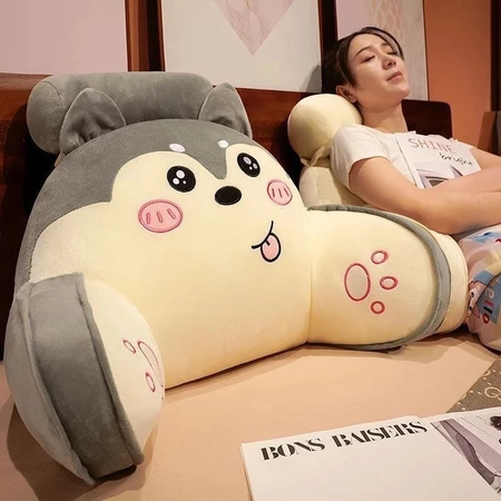 Sandaran Pinggang Sofa Boneka Husky Edition 3 Varian Warna – Lucu, Empuk, Multifungsi