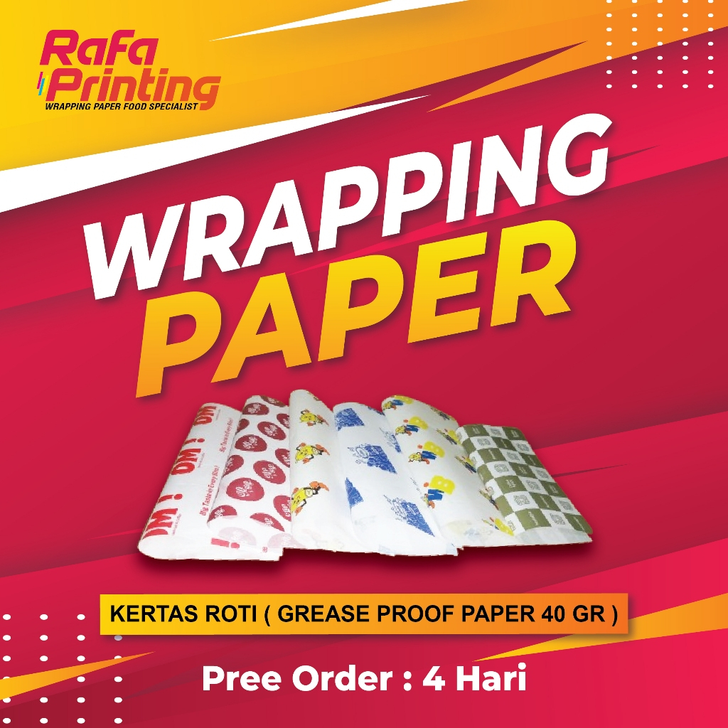 Jual CUSTOM Kertas Roti Foodgrade 1 Rim Plano / 40 Gr | Shopee Indonesia