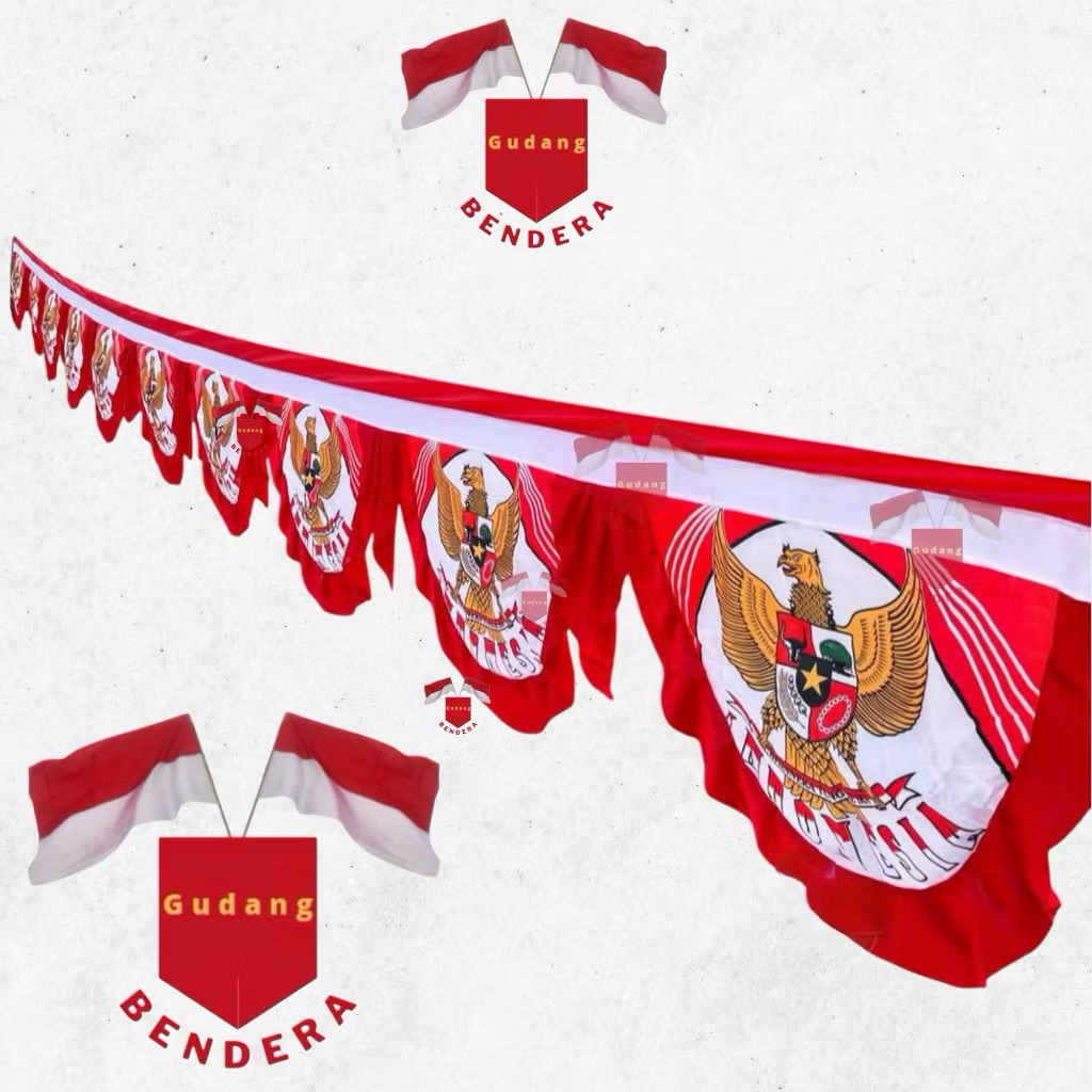 Jual BENDERA BACKGROUND GARUDA MERAH PUTIH 5 DAN 10 GELOMBANG | 4 METER ...