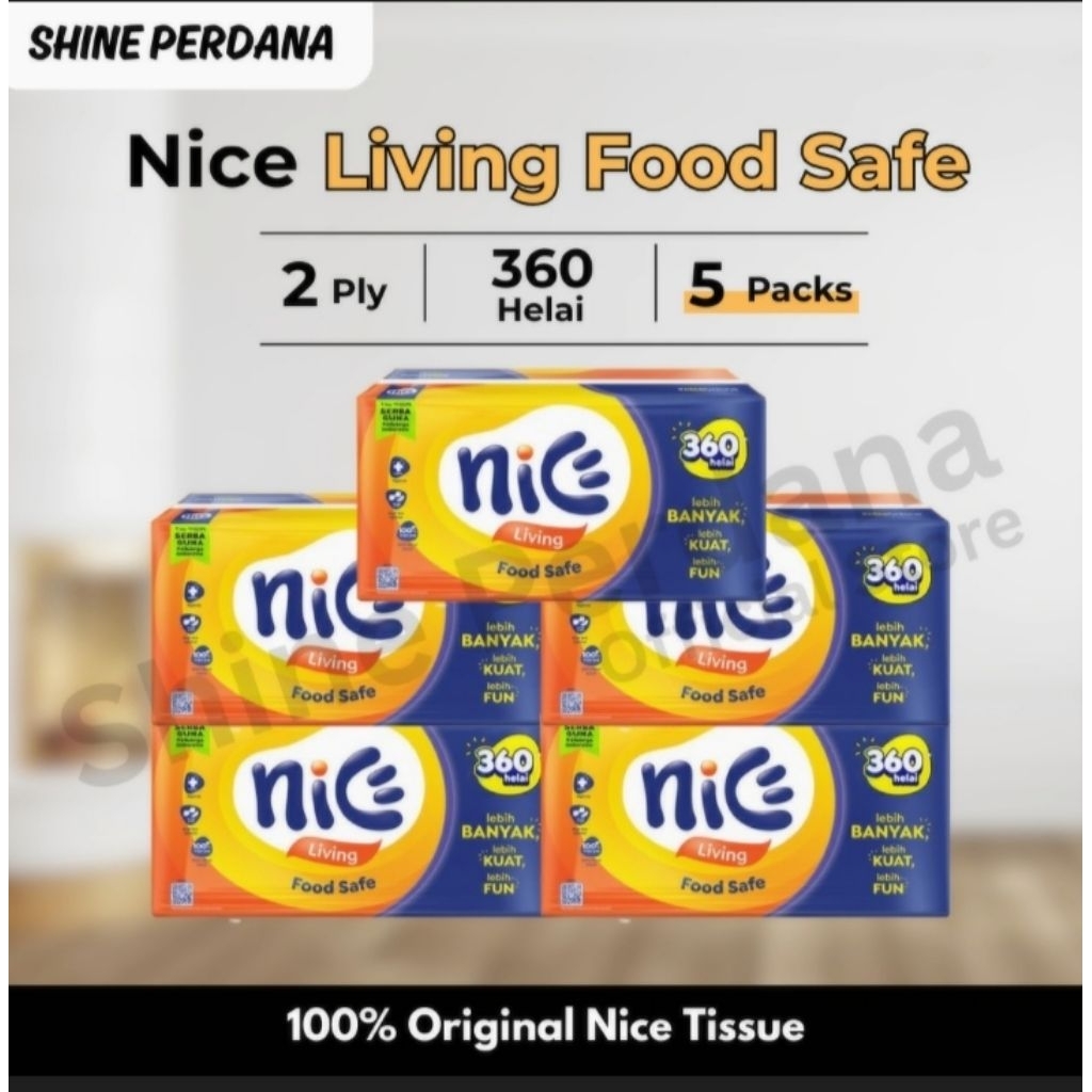 Jual PAKET BUNDLING | 5 Pack | Tisu Tissue Softpack | NICE | 360 Helai ...