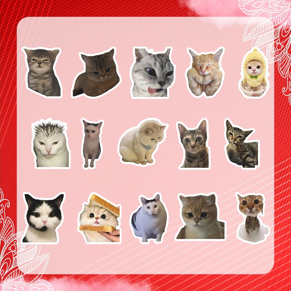 Jual STICKER PACK MEME KUCING V2 (50 PCS) | STIKER KARAKTER KUCING REAL ...