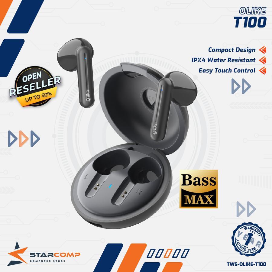 Jual Olike Wireless Earphone Earbuds TWS T100 Bass Max Bluetooth 5.3 ...