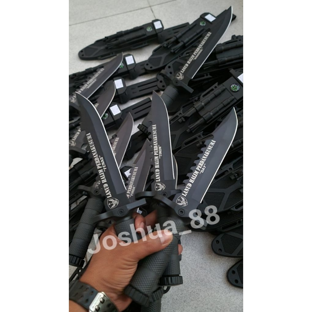 Jual Pisau Tactical Military Custom Ukir Logo LANUD HALIM PERDANA Bisa ...
