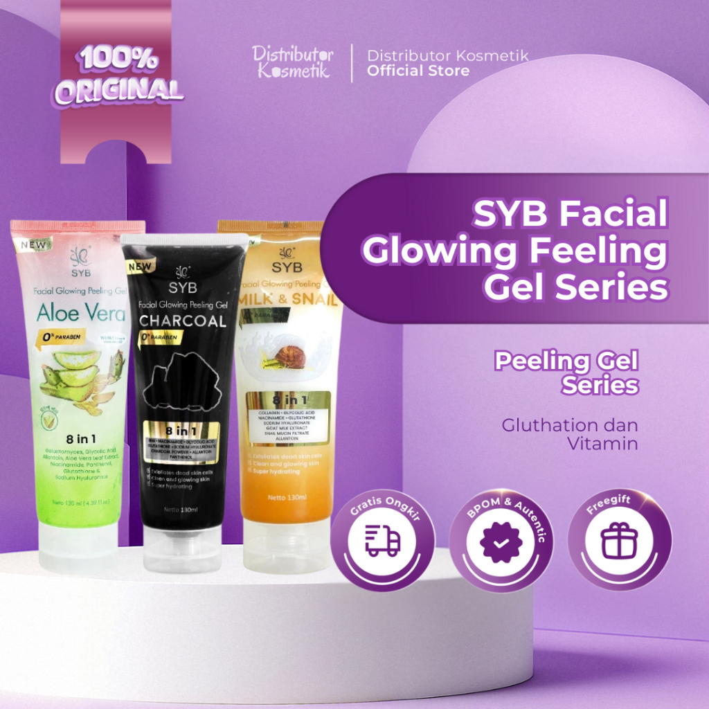 Jual [ AGEN RESMI ] SYB Facial Glowing Peeling Gel Aloe Vera Charcoal ...