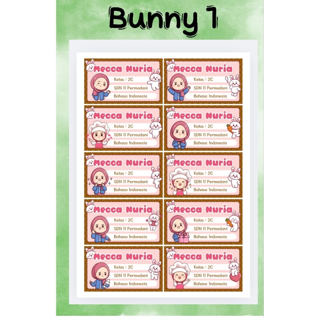 Jual stiker label nama custom design | Shopee Indonesia