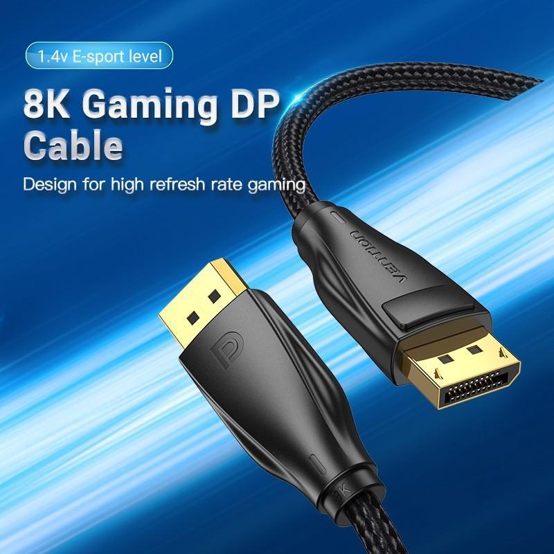 Jual Vention Cable Display Port 1.4 HCC 1M/1.5M/2M/3M/5M Kabel Cotton ...