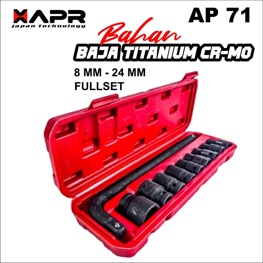 Jual APR Kunci sock 1/2 inch type AP71 kunci shock mata sok 8mm-24mm ...