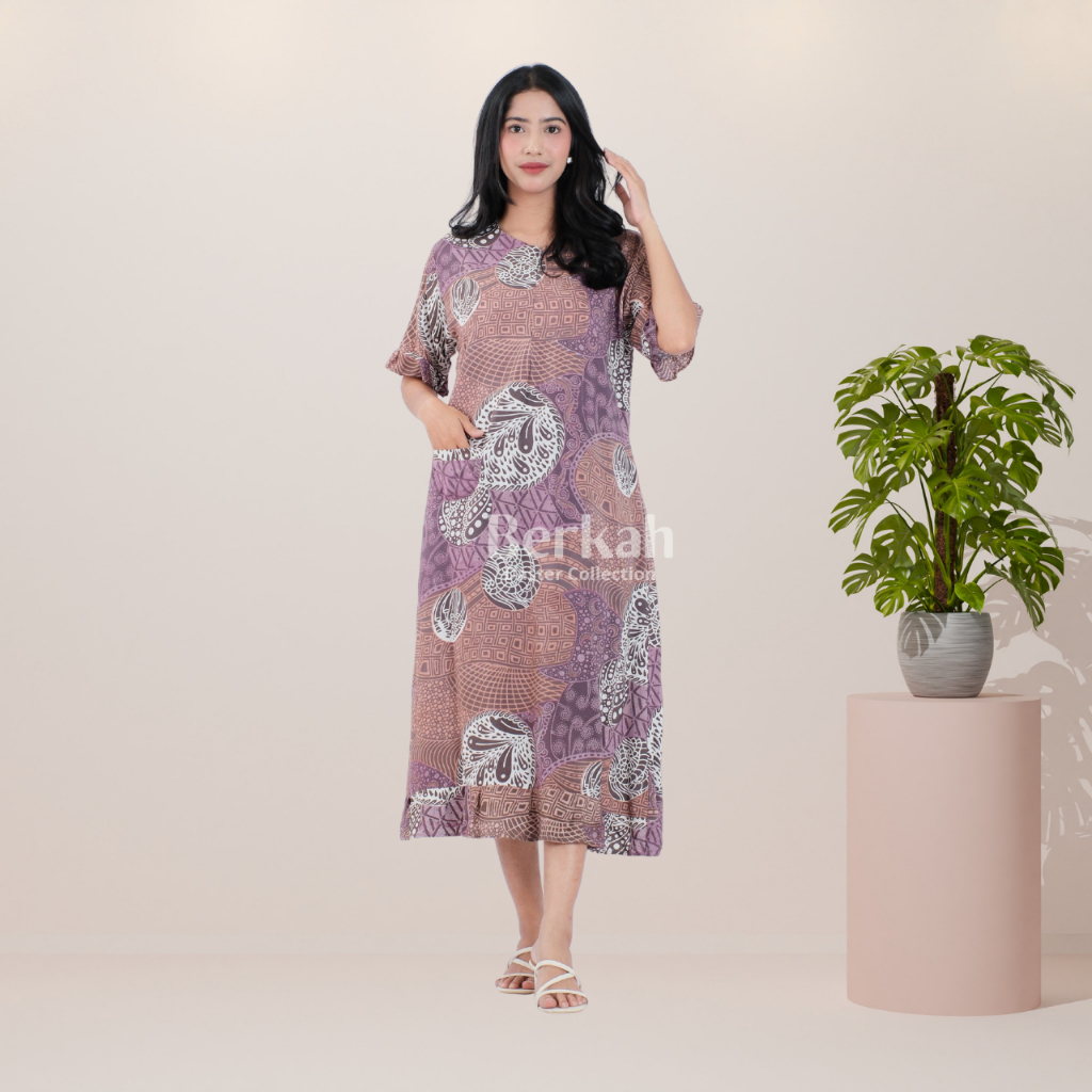 Daster Batik Rayon Busui Motif Resleting Surya 6