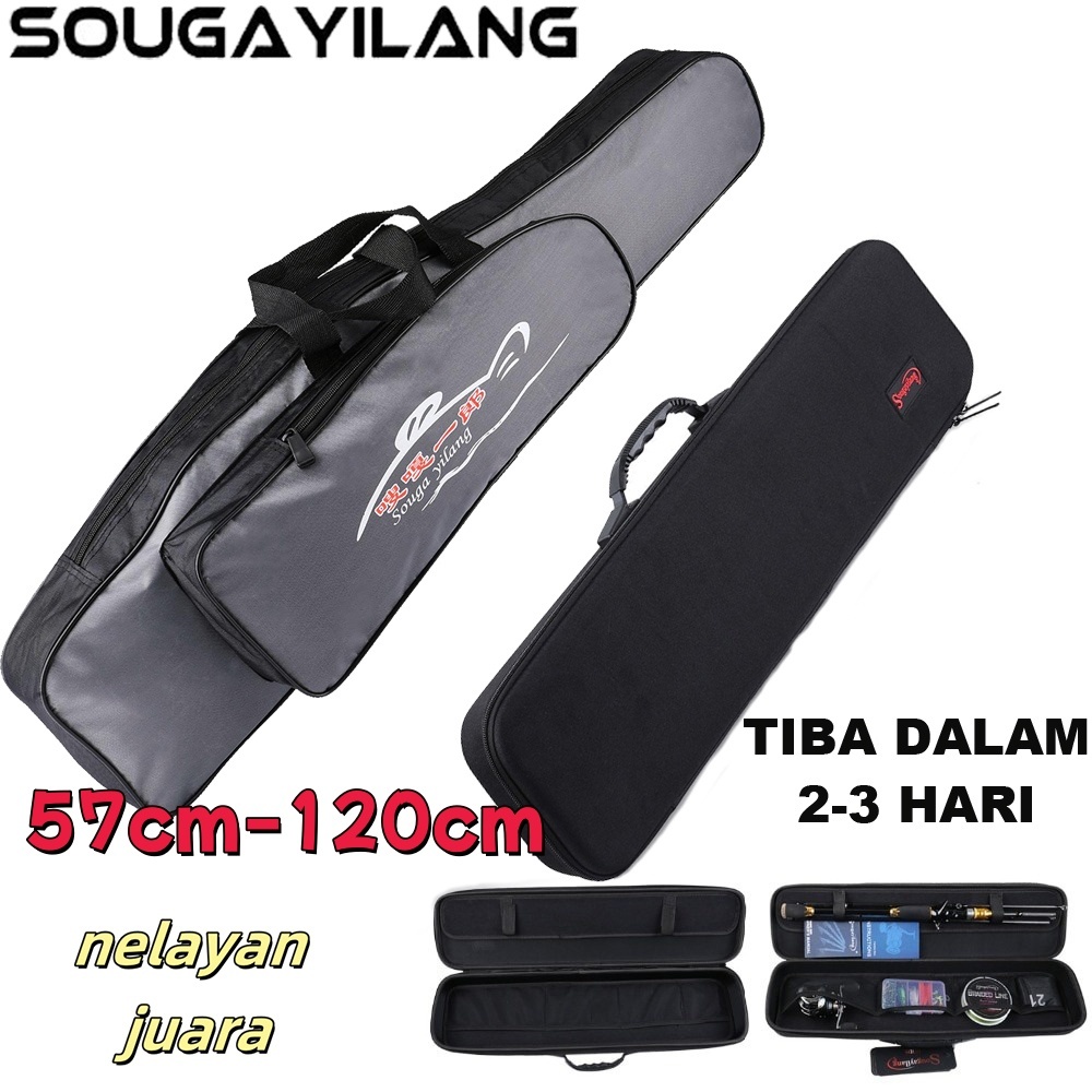 Sougayilang Fishing Rod Bag 57CM-120CM Outdoor Portable Large Rod Reel Set Carrier Storage Case Hard Shell Fishing Rod Bag