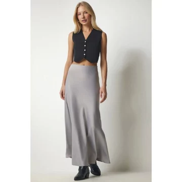 Rosehil Rok Satin Maxi Wanita Premium Rok Panjang Elegan Bahan Tebal Mengkilap