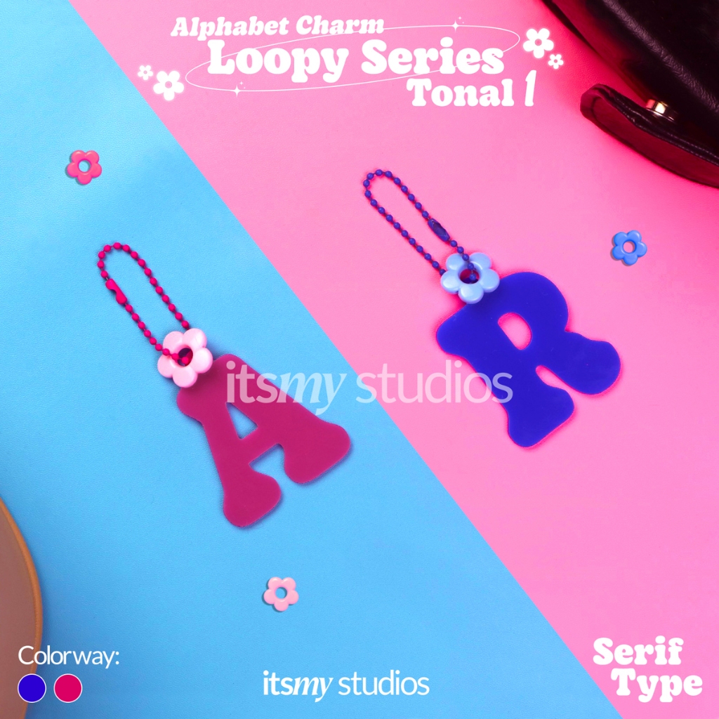 Jual itsmy studios - Serif Alphabet Charm Loopy Series Tonal 1 - Bag ...