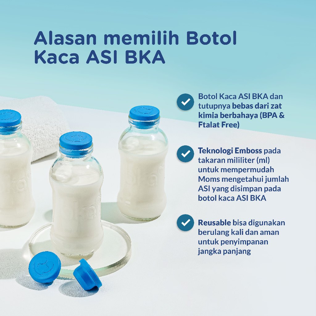 Jual [FLASHSALE 5.5] Botol Kaca Simpan ASI BKA 100ml 8 pcs - Wadah ...