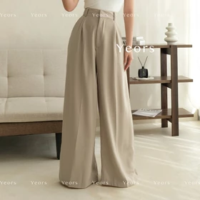 YEORS Hana Pants Celana Wide Kulot Polyester Anti Kusut Trousers Kantor Formal Casual Woman