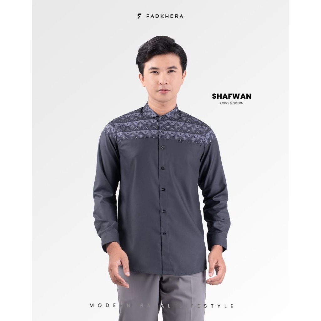 Jual koko modern fadkhera SHAFWAN DARK GREY original 100% | Shopee ...