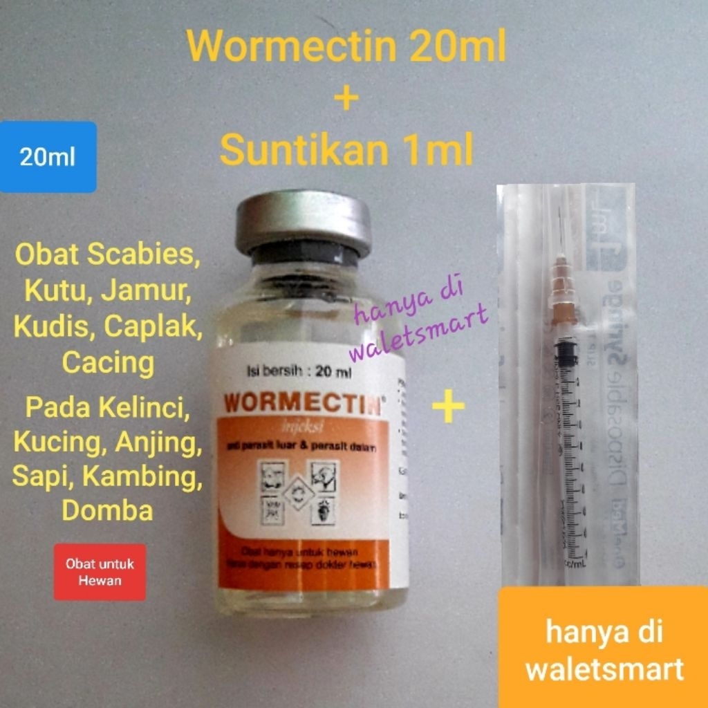 Jual WORMECTIN + Suntikan Obat Jamur Cacing Scabies Kudis pada Kelinci ...