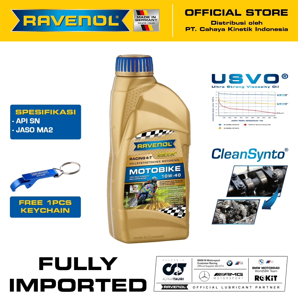 Jual Oli Motor Ravenol Motobike Racing 4-T 10W-40 1L (Made in Germany ...