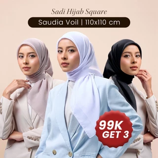 [Buy 3 99K] ZM Zaskia Mecca - Sadi Saudia Voil Hijab Polos - Kerudung Segi Empat