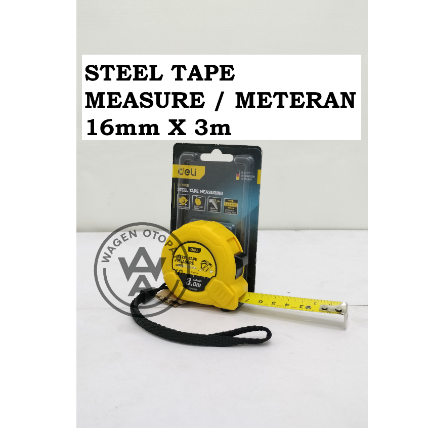 Jual Meteran Steel Tape Measure 16mm x 3m Deli DL9003B | Shopee Indonesia