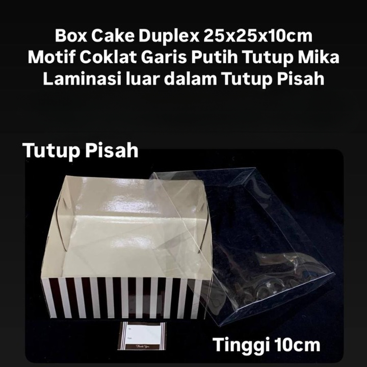 Jual Dus Box Cake Duplex Ukuran 25x25x10cm Motif Tutup Pisah GARIS Ttp ...