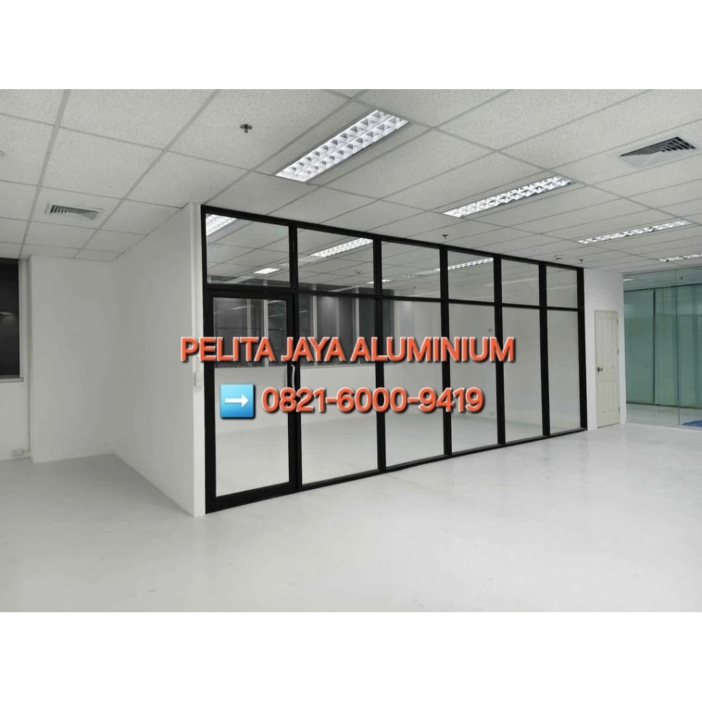 Jual Partisi Aluminium Sekat Kantor, Partisi Kaca Murah, Model Leter L ...