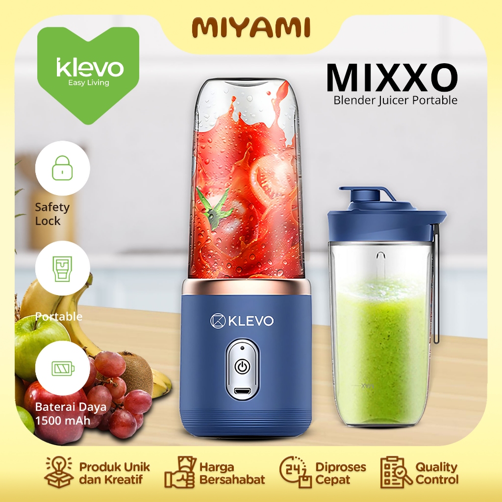 Jual KLEVO MIXXO BLENDER JUICER PORTABLE 6 Mata Pisau Juice Cup Mini ...