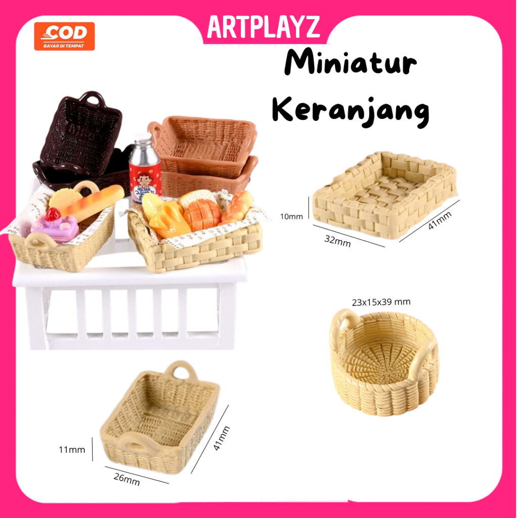 Jual Miniatur Keranjang Roti | Mainan DIY Properti Rumah Boneka | extra ...
