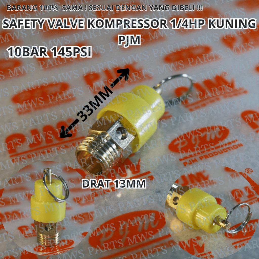 Jual SAFETY VALVE KUNING 10BAR 1/4