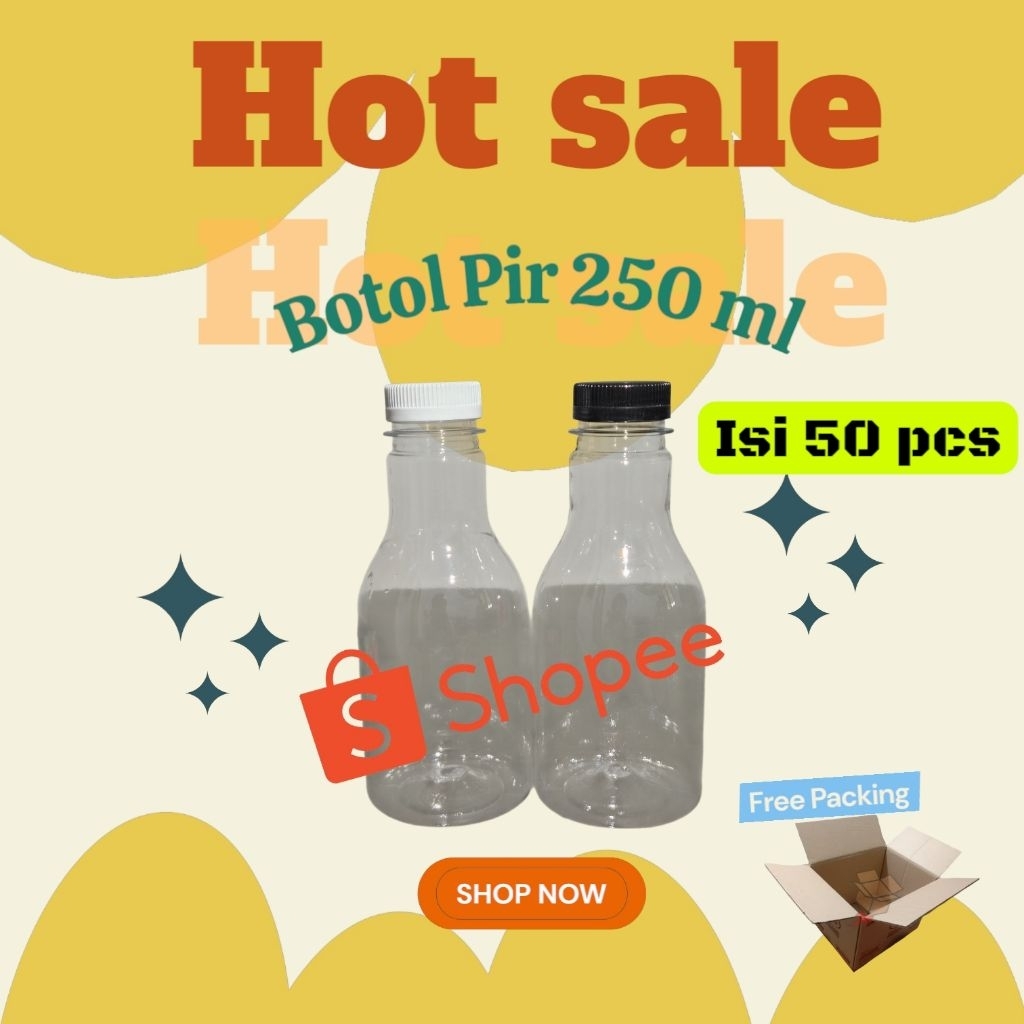 Jual Botol Plastik Pir 250 ml (isi 50 pcs) free packing kardus | Shopee ...