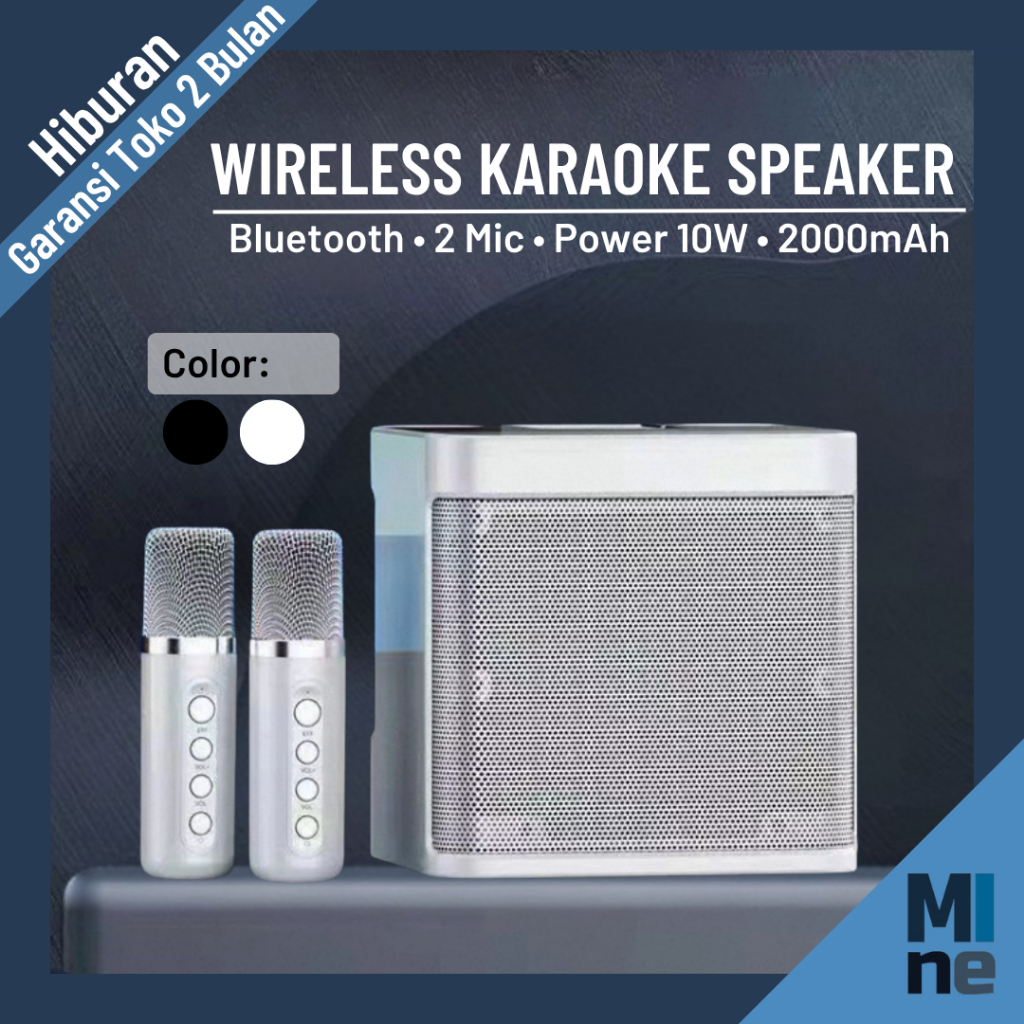 Jual Speaker Bluetooth Portable Karaoke with 2 Wireless Microphone ...