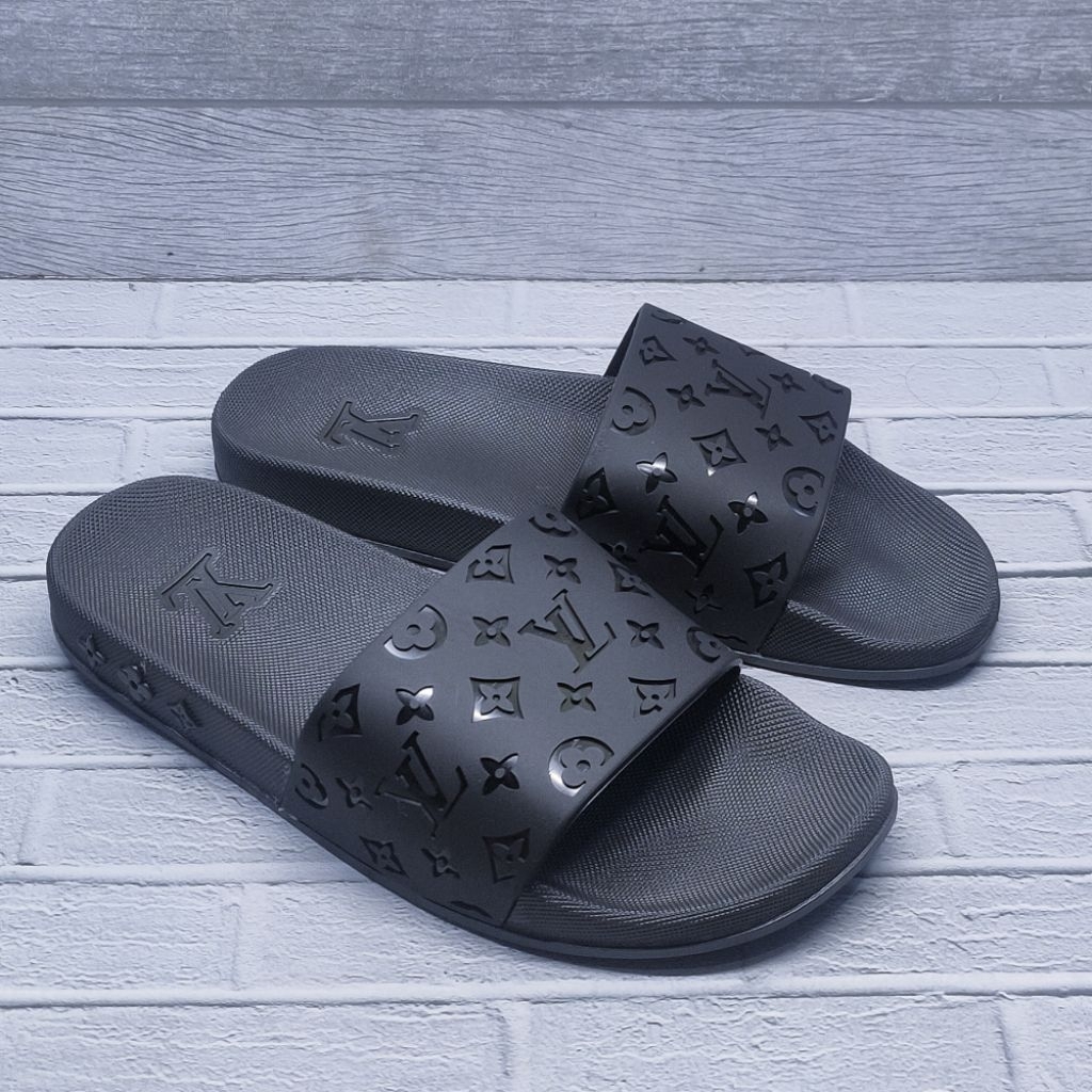 Jual Sandal Pria LV Slide Black Grade Original Size 38-45 Shopee