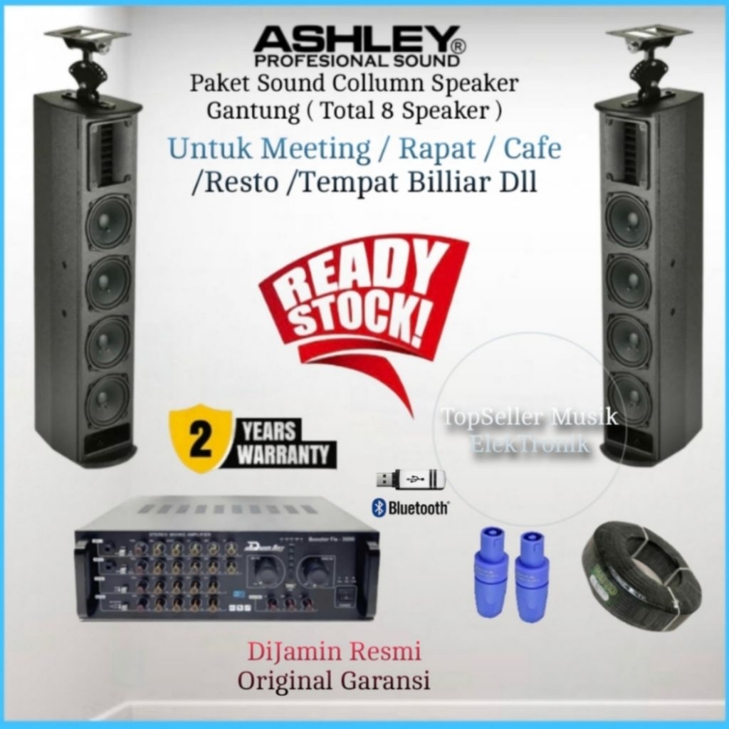 Jual Paket Sound System Ashley Speaker Gantung Column Ashley 8 Speaker ...