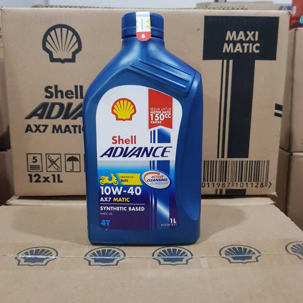Jual APS PART__ OIL OLI SHELL ADVANCE AX7 4T MATIC 1L 10W-40 SYNTHETIC ...