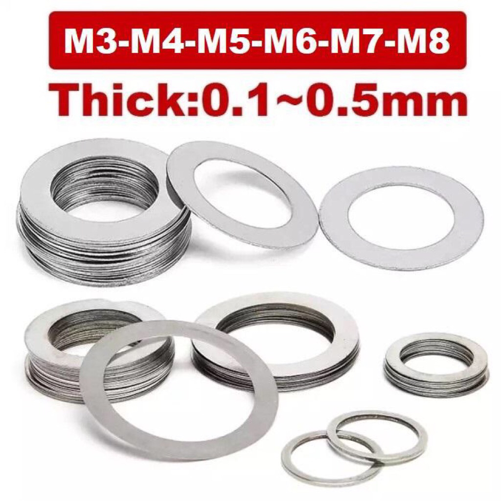 Jual 10Pcs Stainless Shim Shimming Ring Flat Washer RC M3 M4 M5 3mm 4mm ...