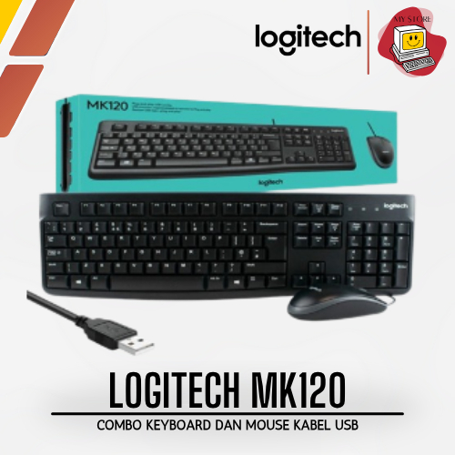 Jual Logitech MK120 Combo Keyboard dan Mouse Kabel USB MK 120 | Shopee ...